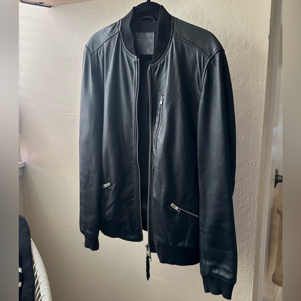 ALL SAINTS LEATHER BOMBER.  GOOD CONDITION.